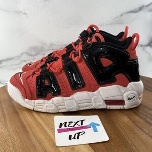 Nike Air Max More Uptempo Sneakers Red Black Sneakers Youth 5 fits Women’s 6.5